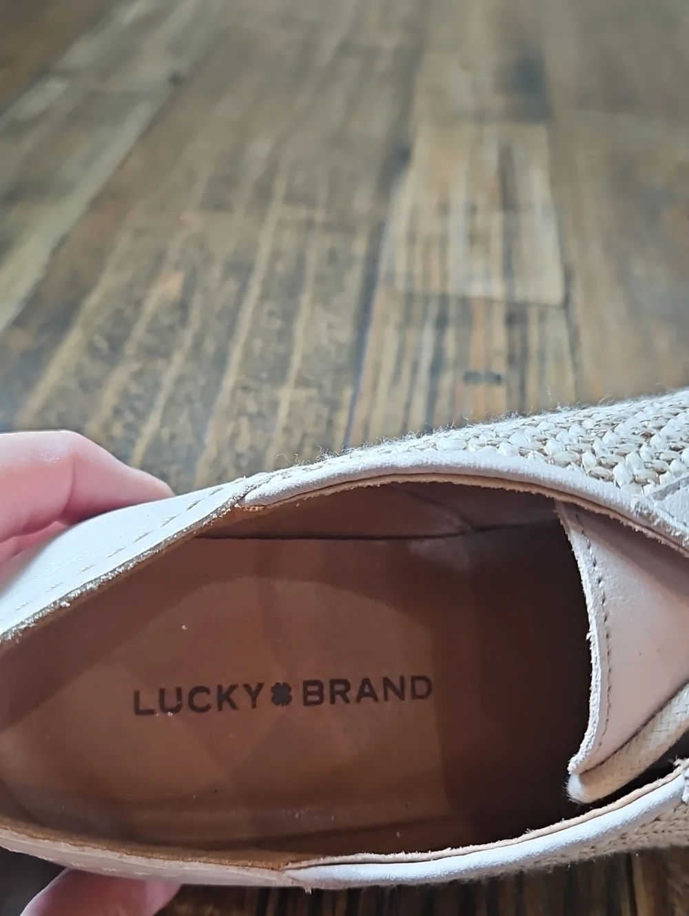 Lucky Brand Ivory Leather Women’s Casual Lace-Up Oxford Shoes